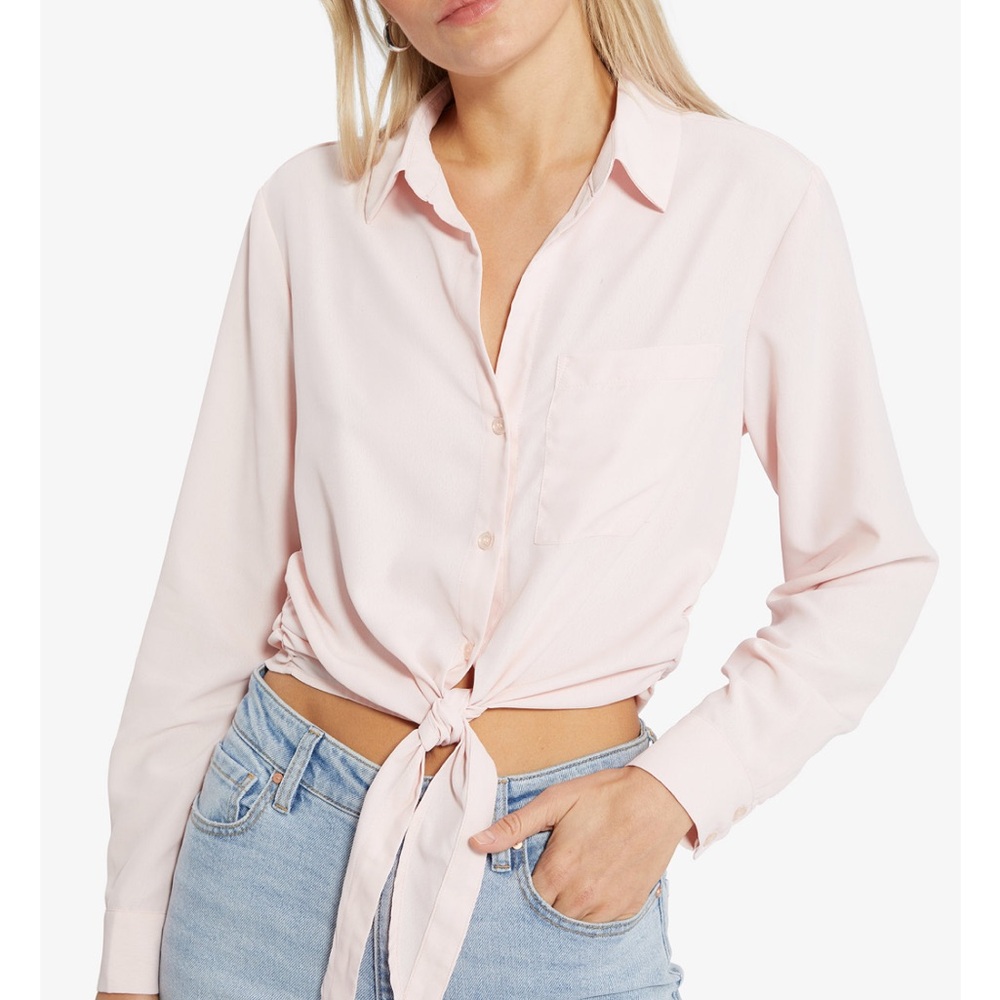 Sanctuary light pink button down shirt